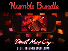 De Devil Trigger Collection verloopt op 30 juli. Afgebeeld: Steam Deck met DmC: Devil May Cry. (Afbeeldingsbron: Steam en Humble Bundle - bewerkt)