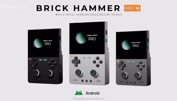 De TrimUI Brick Hammer Pro U heeft een metalen behuizing en een Snapdragon-processor.