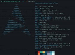 Artix geeft gebruikers volledige controle over hun systeem, in goede en slechte tijden. (Afbeeldingsbron: Fastfetch van eigen PC)