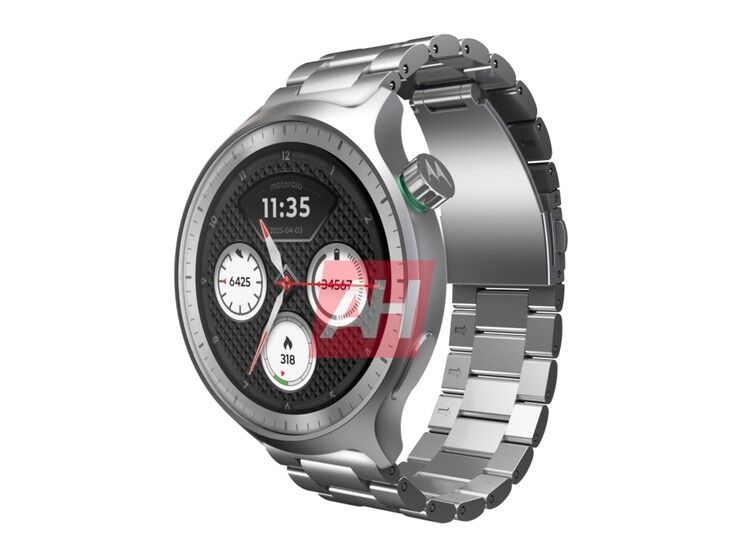 Onofficiële render van de Moto 360 2025 smartwatch waarnaar geruchten gaan. (Afbeeldingsbron: Android Headlines)