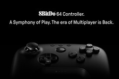 8BitDo's eerste poging tot een Nintendo 64-controller is eindelijk verkrijgbaar in de aangekondigde zwarte kleur. (Afbeeldingsbron: 8BitDo)