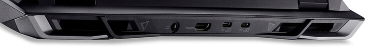 Achterkant: Voedingspoort, HDMI 2.1, USB 4 (USB-C; Power Delivery, Displayport), USB 3.2 Gen 2 (USB-C; Power Delivery, Displayport)