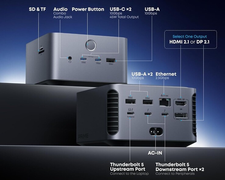 Het Anker Prime TB5 Docking Station (14-in-1, 8K, Thunderbolt 5). (Afbeeldingsbron: Anker)