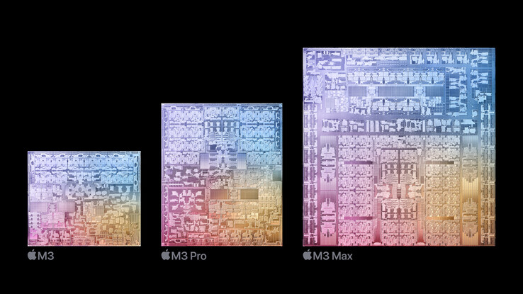 Apple M3, M3 Pro &amp; M3 Max (bron: Apple)