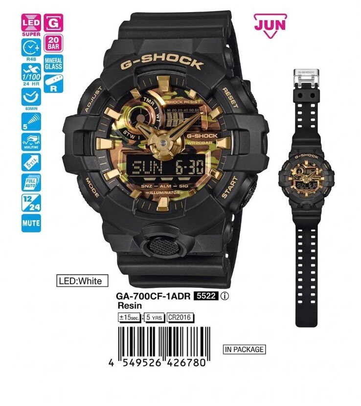 Het Casio G-Shock GA-700CF-1A horloge