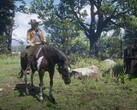 Afbeelding van Arthur Morgan op zijn paard in Red Dead Redemption 2. (Afbeelding bron: Rockstar Games)