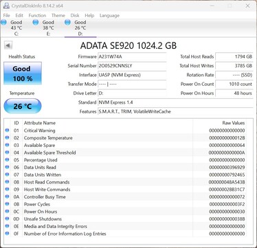 ADATA SE920 gebruikt UASP (USB Attached SCSI Protocol)