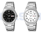 De Casio MTP-1440DJ-1AJF met een zwarte wijzerplaat en de MTP-1440DJ-7BJF met een witte wijzerplaat.