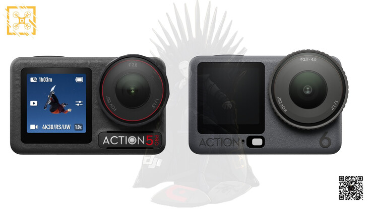 De DJI Osmo Action 5 Pro en Osmo Action 6, van links naar rechts. (Afbeeldingsbron: via Igor Bogdanov)