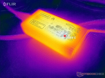 AC-adapter kan 40 C bereiken wanneer veeleisende belastingen langer dan een uur werken