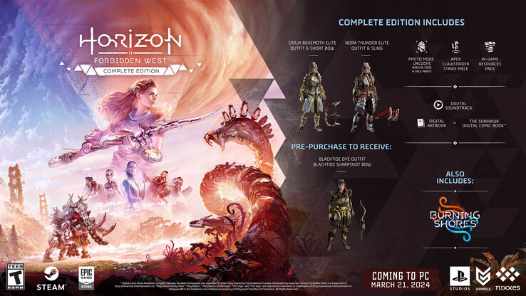 Horizon Forbidden West pre-order voordelen (afbeelding via Sony)