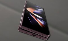 Bij de Samsung Galaxy Z Fold4 was de schermnaad duidelijk merkbaar. (Beeldbron: Samsung/Notebookcheck - bewerkt)