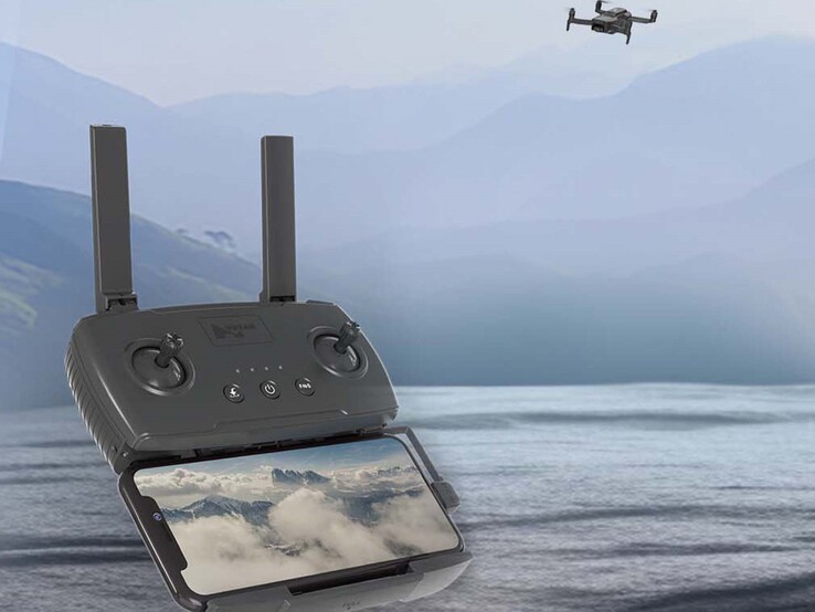 Een smartphone kan in de afstandsbediening worden geklemd. (Afbeeldingsbron: Hubsan)
