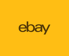 Het eBay-logo op een gele achtergrond