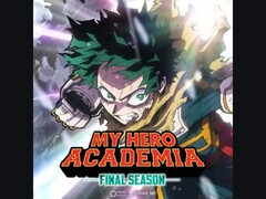Promotieposter voor My Hero Academia: Final Season met Izuku Midoriya (Deku) in actie met gloeiende energie en intense uitdrukking, tegen een dynamische achtergrond. (Afbeeldingsbron: @MHAOfficial via X)