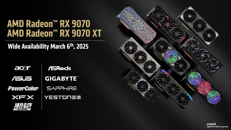 AMD's partners hebben een heleboel RDNA 4 kaarten voor de lanceringsdag. (Afbeelding Bron: AMD)