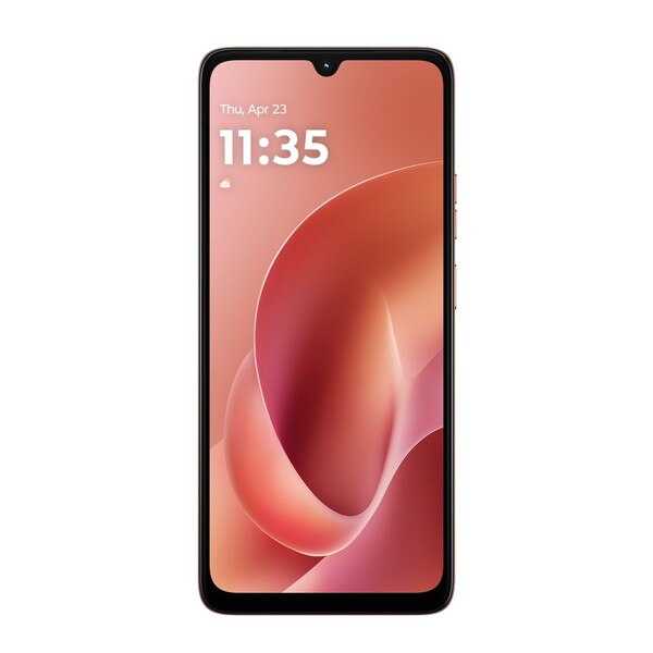 De Moto G06 heeft een groter HD+ scherm, maar ruilt de perforatie in voor een waterdruppelinkeping. (Afbeelding bron: Motorola)