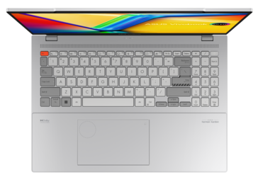 Asus VivoBook Pro 16X 3D OLED - Zilver - Toetsenbord en touchpad. (Beeldbron: Asus)