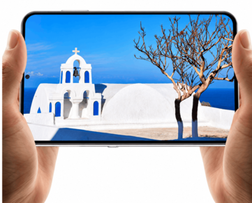 Coolpad Cool X Wide met een landschapsafbeelding in horizontale stand