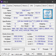 CPU-Z hoofdpagina