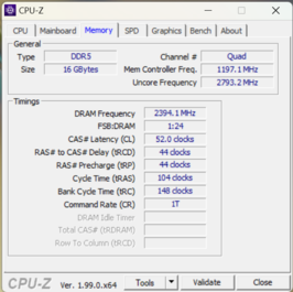 CPU-Z geheugen