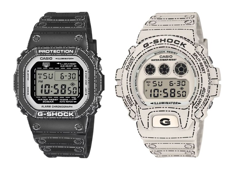 De Casio G-Shock DW-5600RGM-1 (links) en DW-6900RGM-5 (rechts) horloges. (Afbeeldingsbron: Casio)