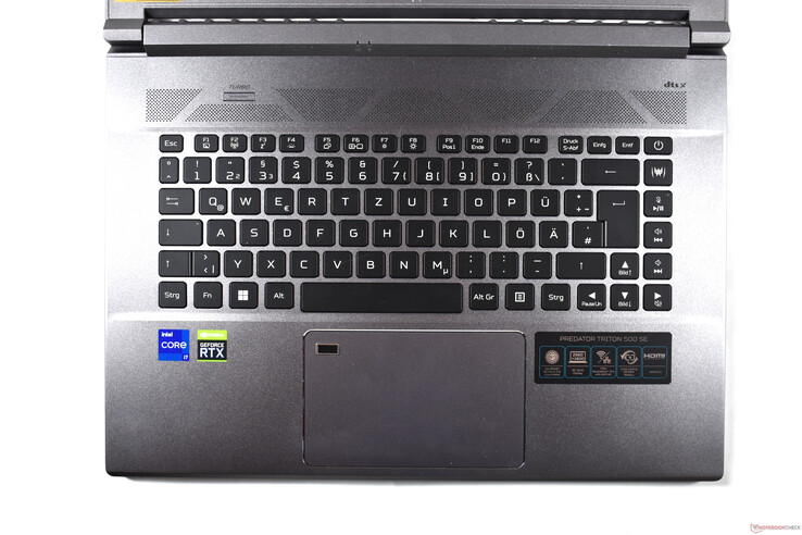 Acer Predator Triton 500 SE: toetsenbordgedeelte