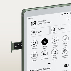 De Viwoods AiPaper Reader heeft optionele 4G draadloze connectiviteit. (Afbeelding bron: Viwoods)
