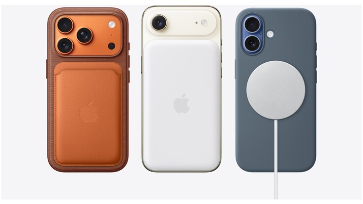 De iPhone Air MagSafe batterij is te hoog om op de achterkant van de iPhone 17 en iPhone 17 Pro te passen. (Afbeeldingsbron: Apple)