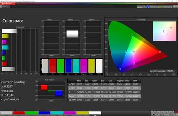 Kleurruimtedekking (Kleurruimte: sRGB, Modus: Origineel)