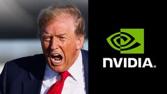 President Donald Trump en Nvidia (Beeldbron: Brendan McDermid, Reuters en Nvidia; bewerkt)