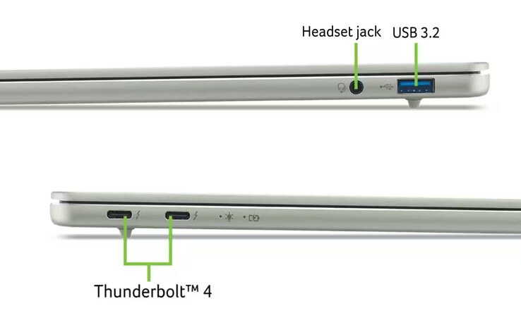 De Acer Swift Air 14 beschikt over een minimaal aantal poorten, gezien zijn 14-inch formaat.