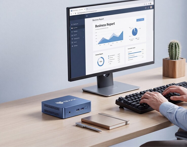 De Bmax B3 Turbo Mini PC beschikt over een bescheiden Intel-CPU met vier kernen en een compacte behuizing.