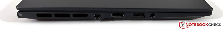 Links: voeding, HDMI 2.1, USB-A 3.2 Gen.2 (10Gbps), 3,5mm audio