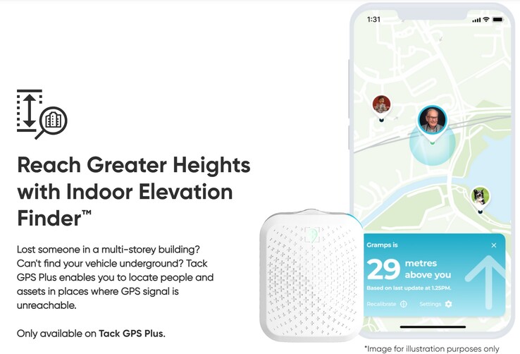 De nieuwe Tack GPS Plus voegt Indoor Elevation Finder toe om verloren personen in gebouwen met meerdere verdiepingen sneller te lokaliseren. (Bron: Tack One)