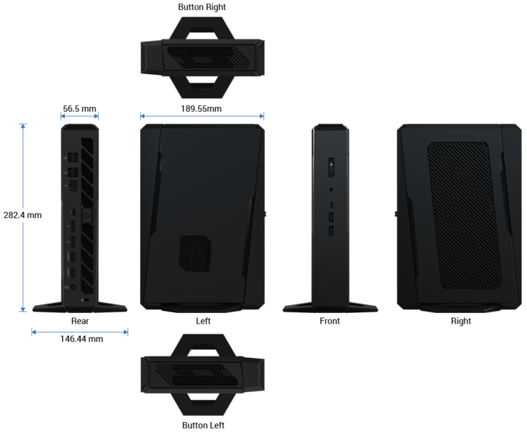 Asus NUC 15 Prestatie-afmetingen (bron: Asus)