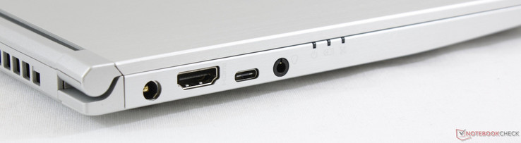 Linkerkant: stroomadapter, HDMI 1.4, USB Type-C Gen. 1, 3.5 mm audiopoort