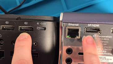 Gewone DisplayPort vs. de hybride poort (bron: Jon Bringus op YouTube)