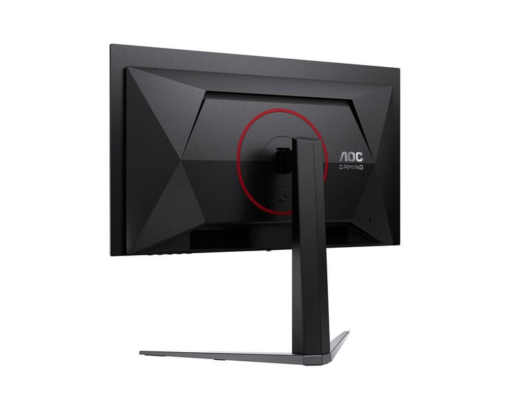 Deze afbeelding toont de achterkant van de nieuwe gamingmonitor, die een zeer typisch gamingmonitorontwerp heeft 