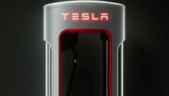 &#039;Magic Dock&#039; Supercharger met CCS-adapter (afbeelding: Tesla)