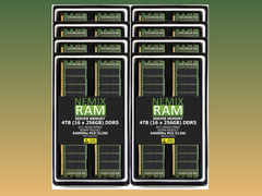 Een render van de 4TB 16-modules DDR5 RDIMM-kit van Nemix (bron: Nemix)
