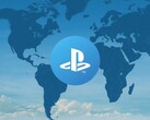 Het logo van het PlayStation-account wordt weergegeven op de wereldkaart