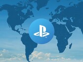 Het logo van het PlayStation-account wordt weergegeven op de wereldkaart
