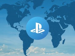 Het logo van het PlayStation-account wordt weergegeven op de wereldkaart