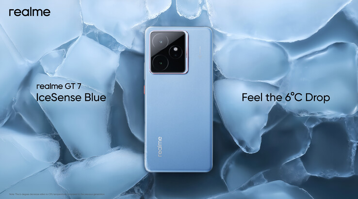 Realme GT 7 in de kleur IceSense Blue (bron: X)