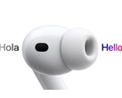 Artistieke weergave van AirPods Pro 3 die Spaans naar Engels vertaalt. (Afbeeldingsbron: Apple)
