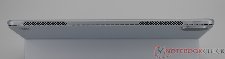 Boven: Ventilatoruitgangen, aan/uit-knop