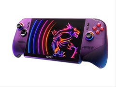 De goedkopere MSI Claw 8 EX zal verkrijgbaar zijn in Luminous Blue, in tegenstelling tot de hier getoonde Arc G3 Extreme-variant in Void Purple.