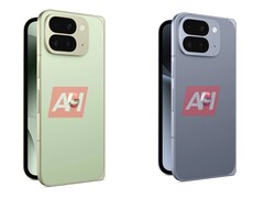 Onofficiële Pixel 10 Pro Fold renders met de kleuren Jade (links) en Moonstone (rechts). (Afbeeldingsbron: Android Headlines)