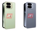 Onofficiële Pixel 10 Pro Fold renders met de kleuren Jade (links) en Moonstone (rechts). (Afbeeldingsbron: Android Headlines)